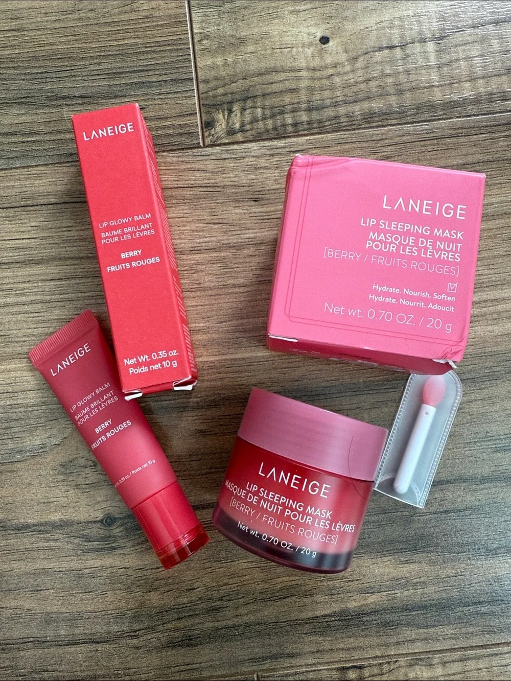 Laneige Berry Lip Sleeping Mask & Lip Glowy Balm Bundle New